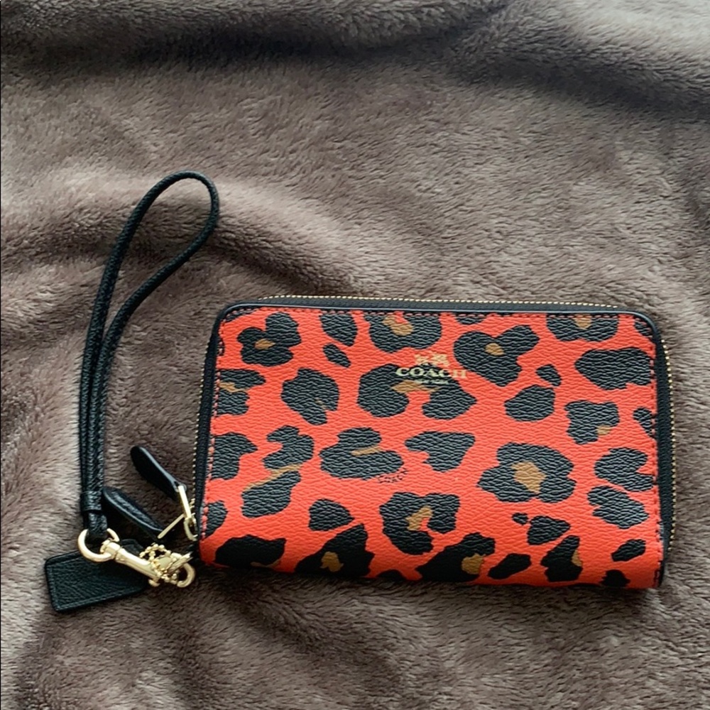 Coach Leopard Print Wallet (wristlet)